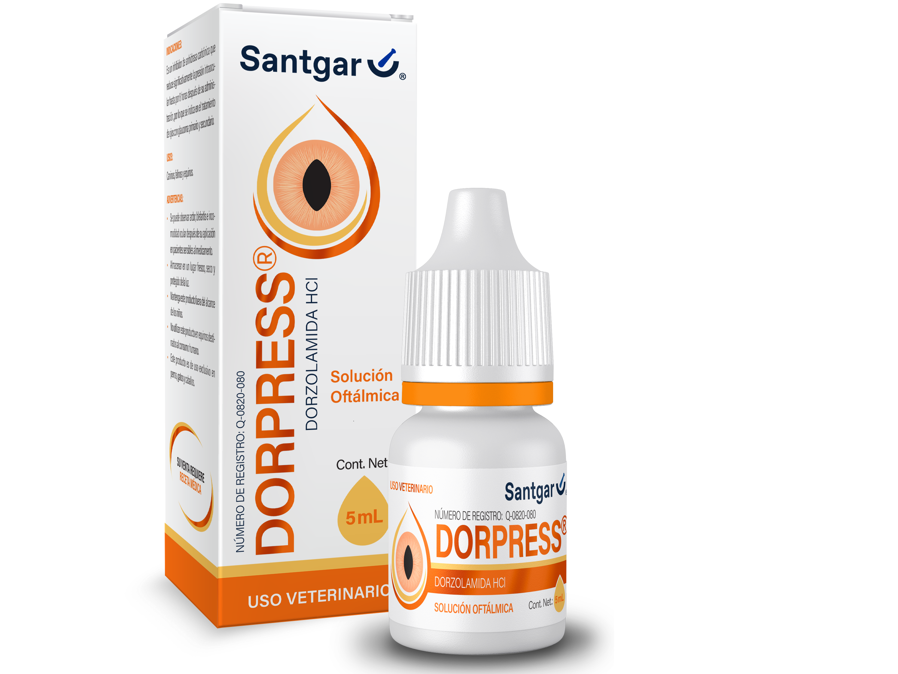 Dorpress 5 mg SANTGAR ( solución oftálmica ) ANTES Dorzolavet